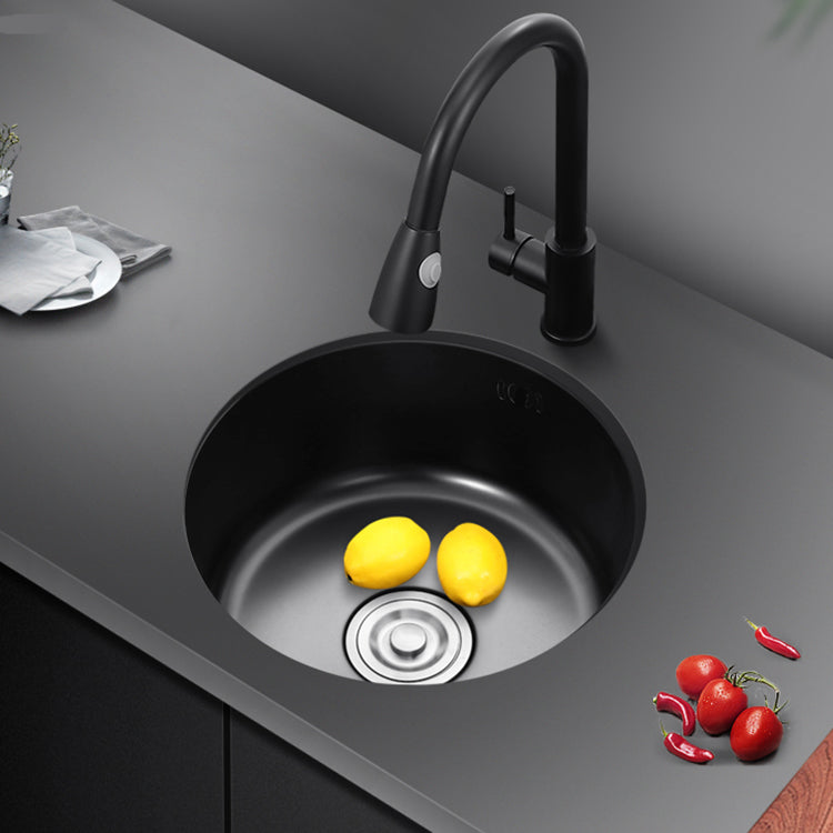 Stainless Steel Round Kitchen Sink with Drain Kit