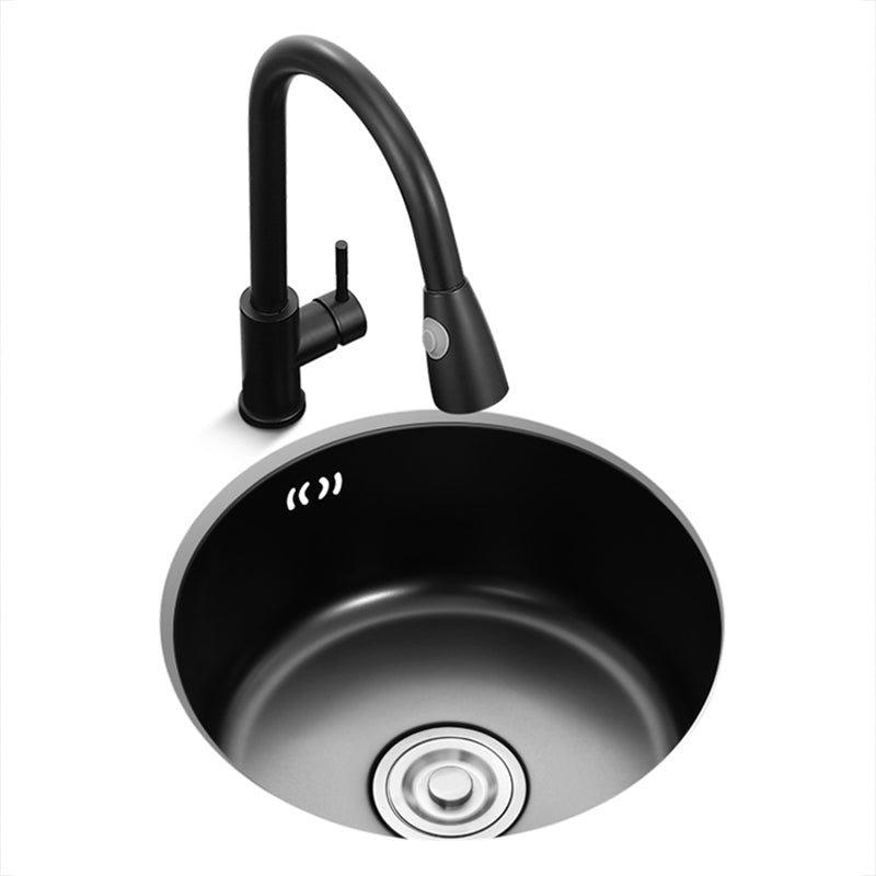 Stainless Steel Round Kitchen Sink with Drain Kit