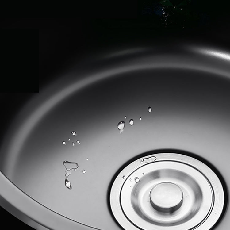 Stainless Steel Round Kitchen Sink with Drain Kit