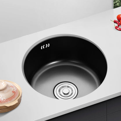 Stainless Steel Round Kitchen Sink with Drain Kit