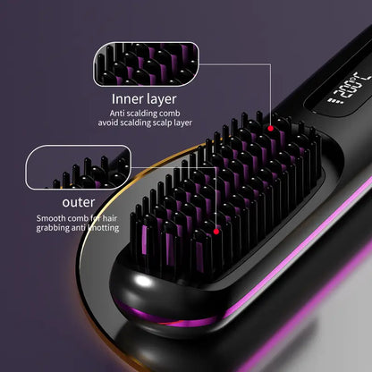 Compact Hair Straightening Brush