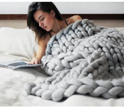 Thick Cozy Knitted Throw Blanket