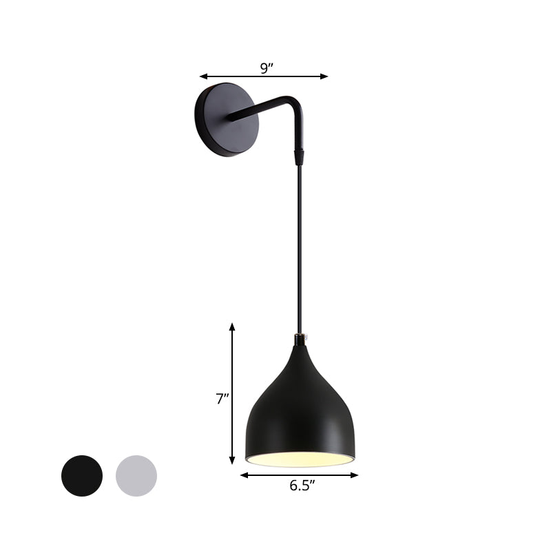 Sleek Metal Urn Style Wall Lamp for Bedroom