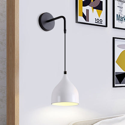 Sleek Metal Urn Style Wall Lamp for Bedroom - Cofik