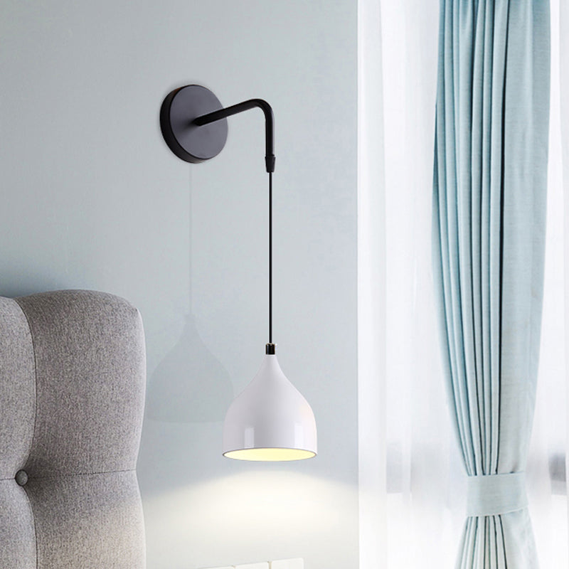 Sleek Metal Urn Style Wall Lamp for Bedroom