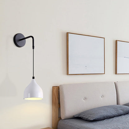 Sleek Metal Urn Style Wall Lamp for Bedroom