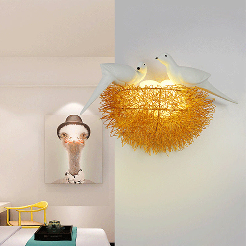 Luxury Bird Design 3 Light Metal LED Wall Sconce