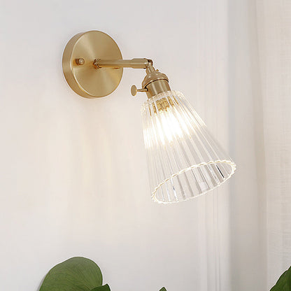 Modern Brass Glass Wall Sconce Lamp