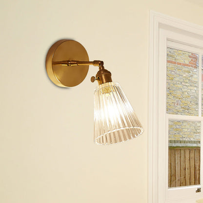 Modern Brass Glass Wall Sconce Lamp