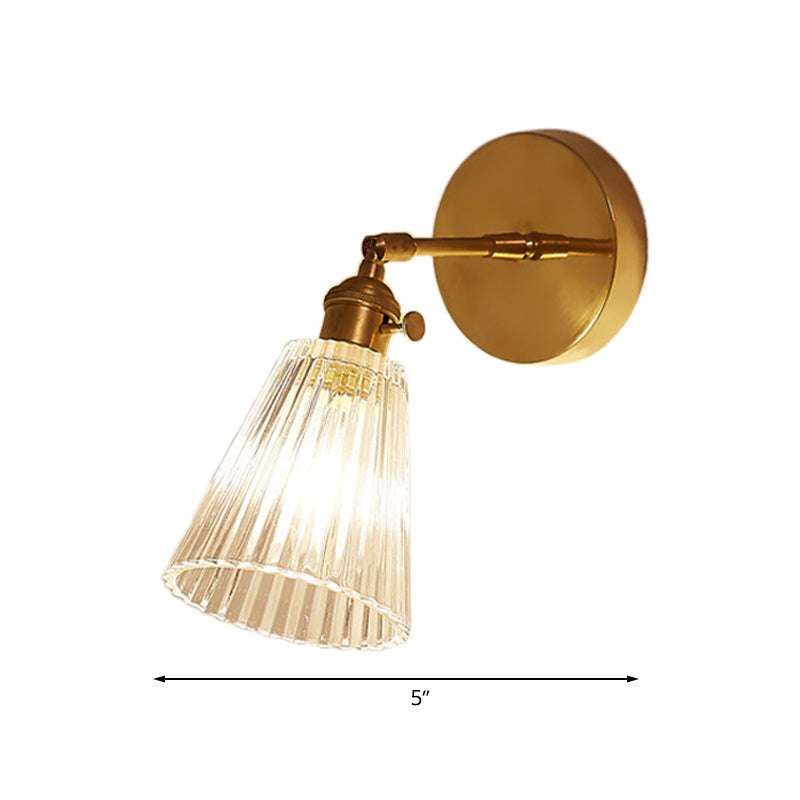 Modern Brass Glass Wall Sconce Lamp