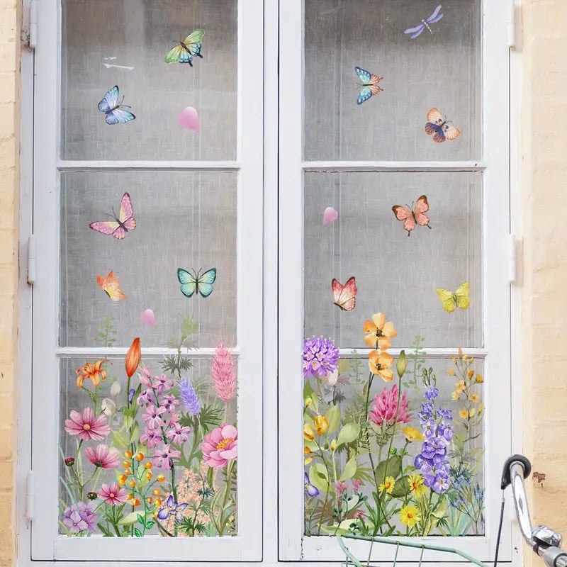 Vibrant Flower Vinyl Window Decal