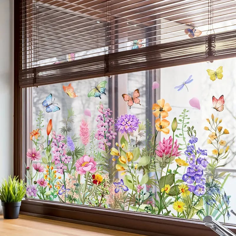 Vibrant Flower Vinyl Window Decal - Cofik