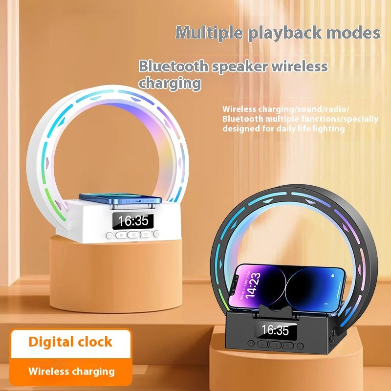Wireless Charging Speaker Table Lamp with Alarm Clock