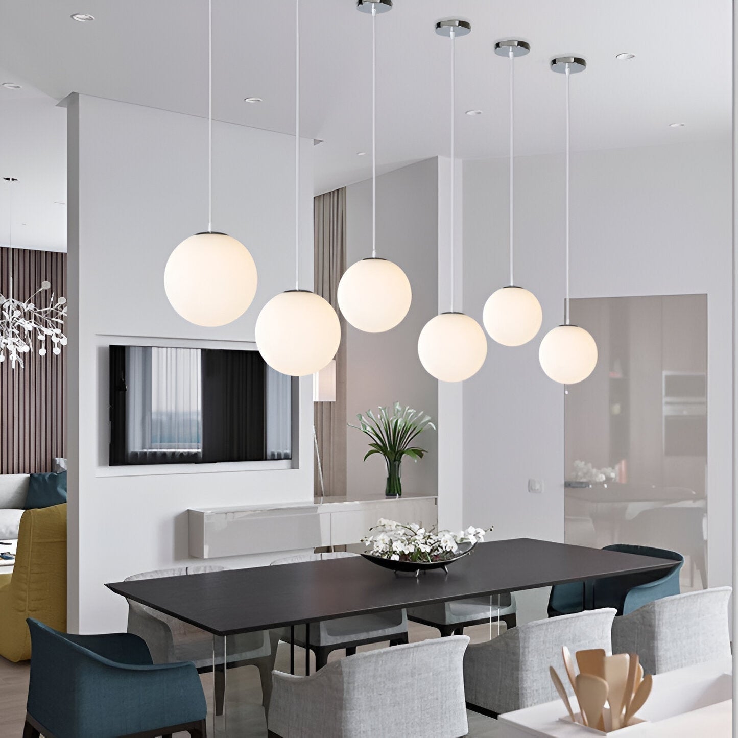 Simple Glass Pendant Ceiling Light Fixture