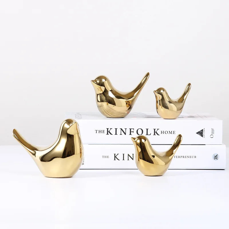 Chic White Ceramic Bird Figurine for Home Decoration