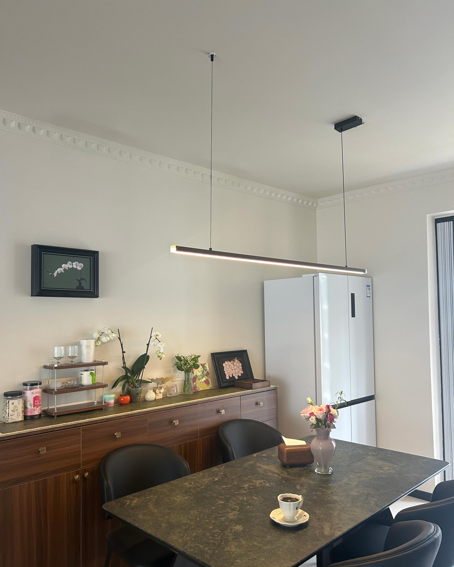 Sleek Metal Kitchen Island LED Pendant Light