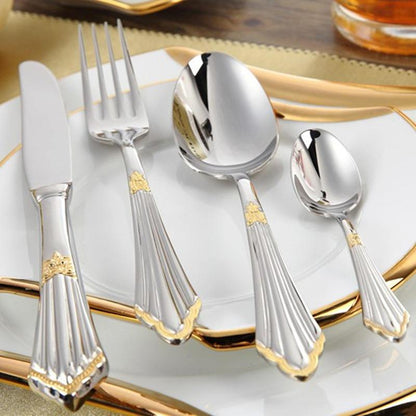 Premium 4pc Gold Plated Stainless Steel Cutlery Set - Cofik