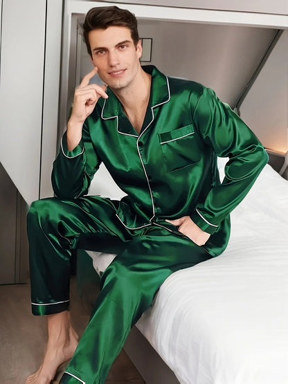 Soft Mens Pajama Set Comfortable Sleepwear