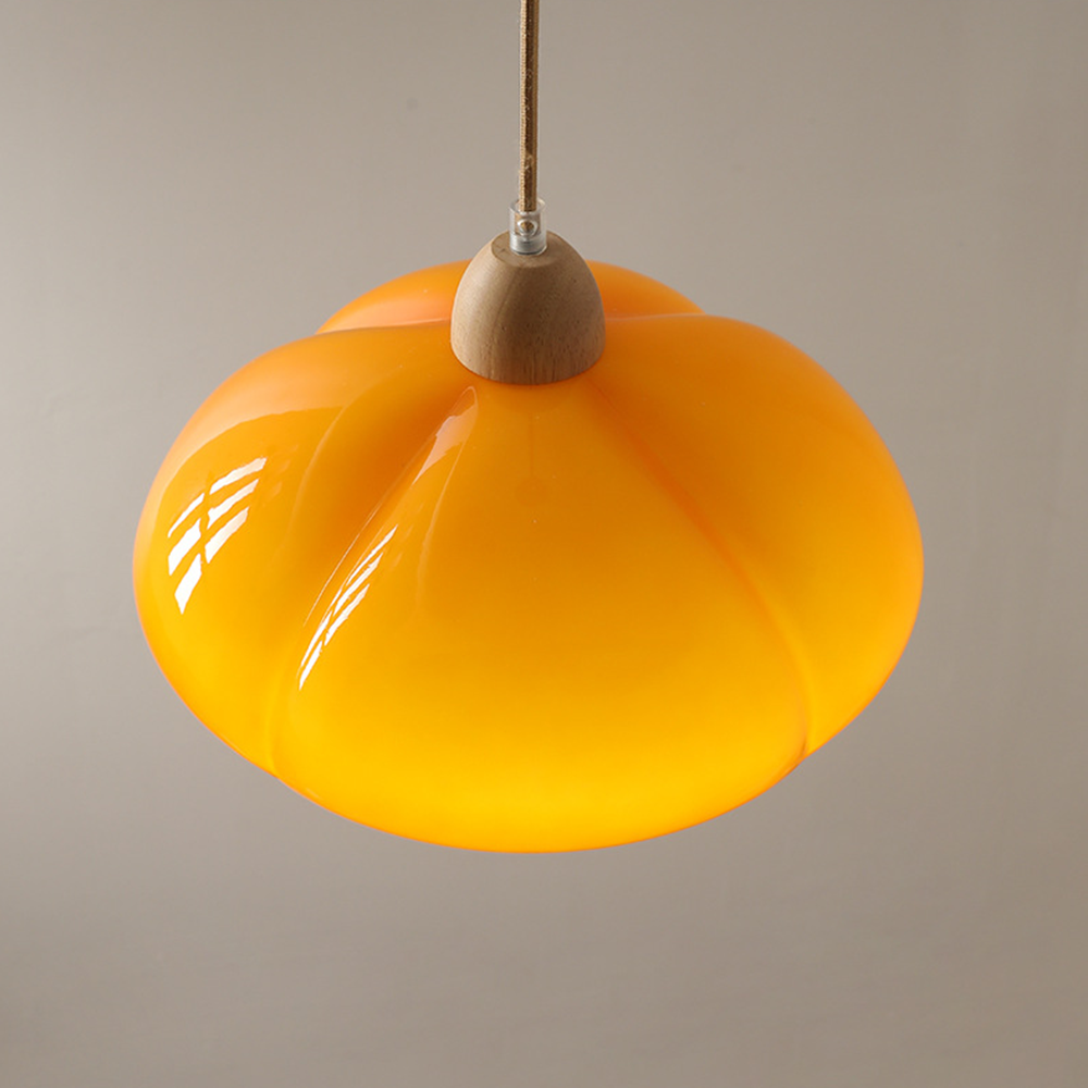 Classic Hanging Glass Pumpkin Lamp