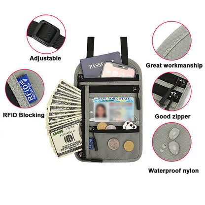 Secure Travel Wallet with RFID Passport Holder