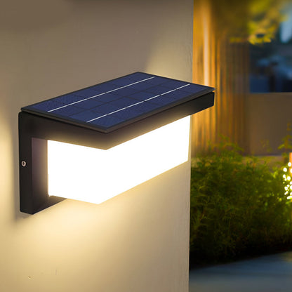 Outdoor Solar Powered Black Wall Sconce Light