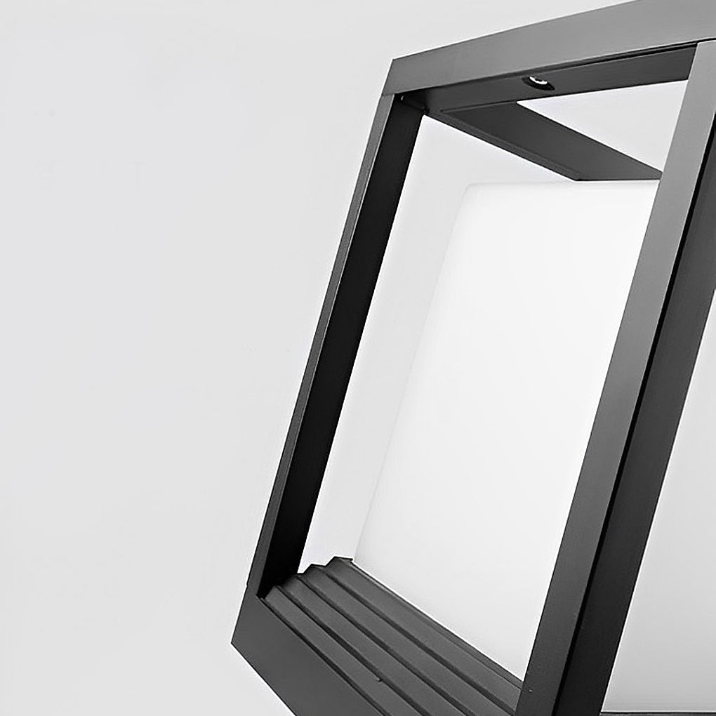 Sleek Black Solar Powered LED Fence Post Lights