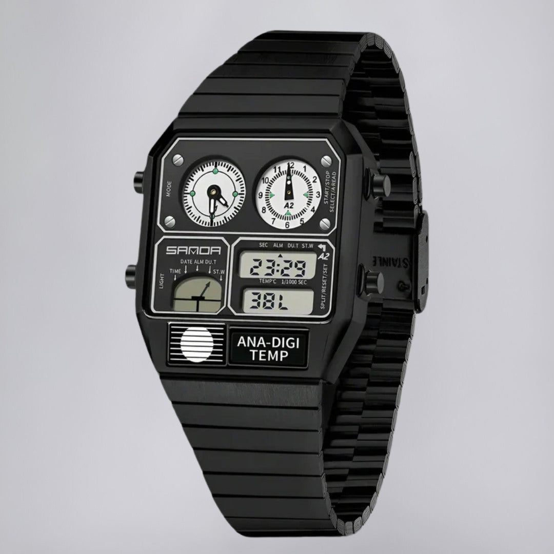 Vintage Style Double Display Wrist Watch
