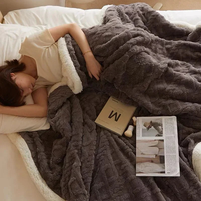 Plush Soft Woolen Throw Blanket