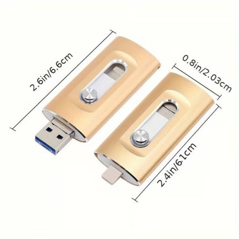 Versatile 3-in-1 USB Flash Drive for Phone and PC