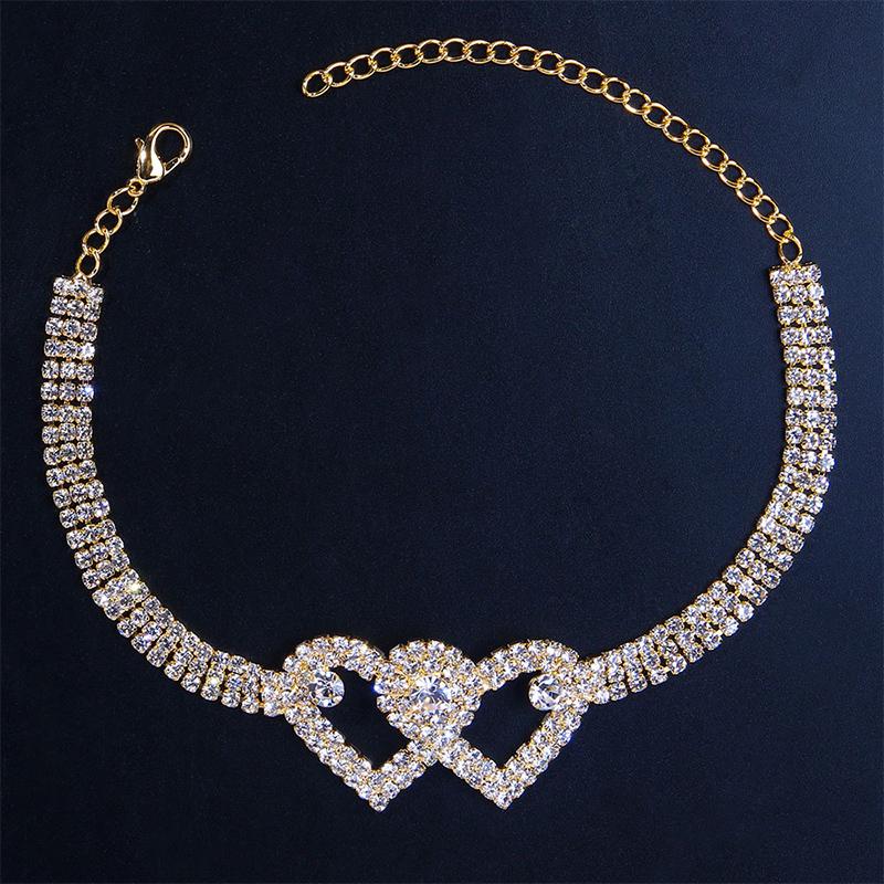 Sparkly Heart Chain Anklet - Cofik