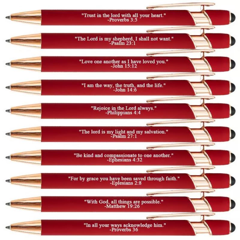 Inspiring Christian Quote Ballpoint Pens - 10 Pack