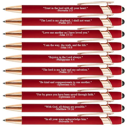 Inspiring Christian Quote Ballpoint Pens - 10 Pack