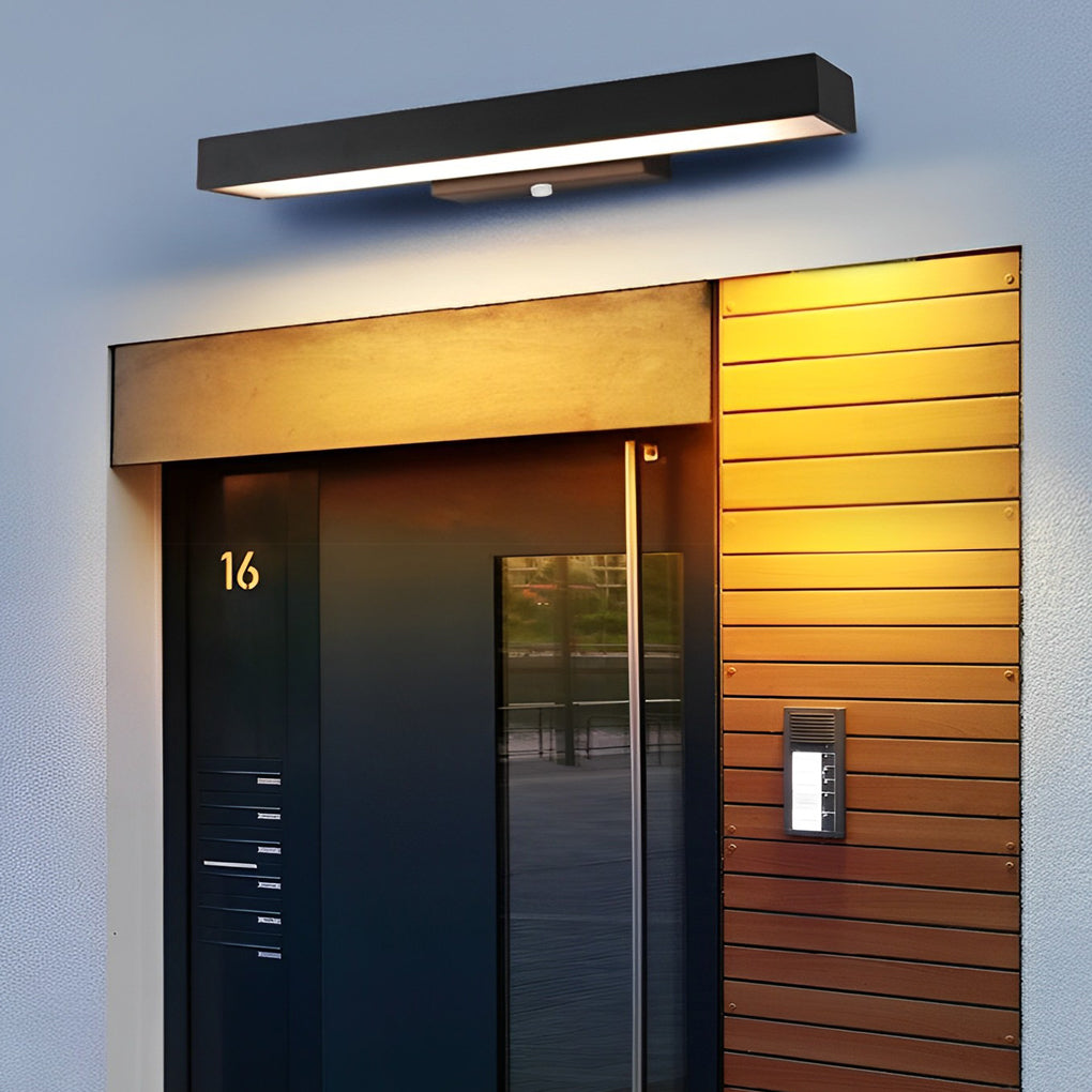 Slim LED Motion Sensor Wall Light with Black Finish