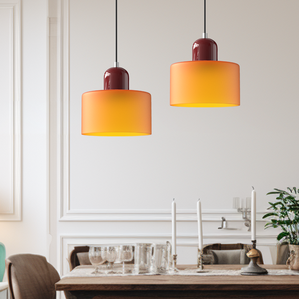 Sleek Contemporary Glass Pendant Light For Kitchen Island