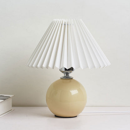 Simple Ceramic Desk Lamp with Folded Shade