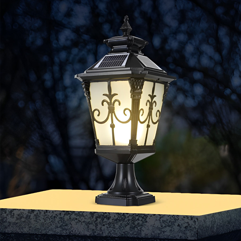 Vintage Design Outdoor Solar Powered Fence Post Lights