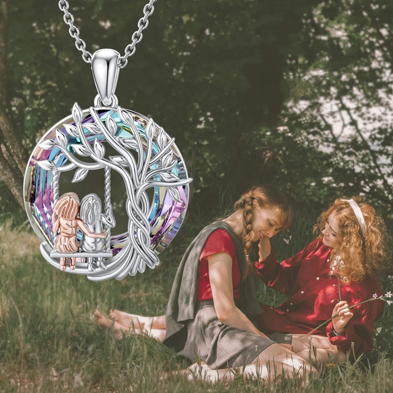 Sparkling Crystal Tree of Life Pendant Necklace
