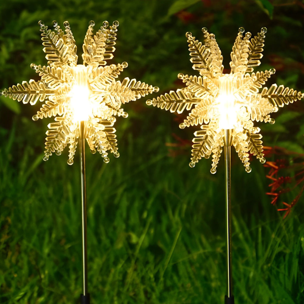 2PCS Colorful Ice Decor Waterproof Solar LED Garden Light