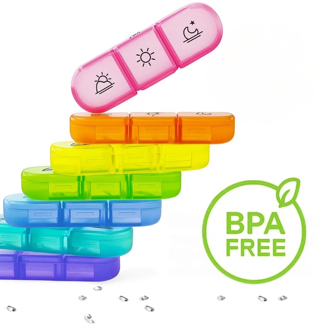 Daily Pill Box Organizer - Easy Open 7 Day Planner