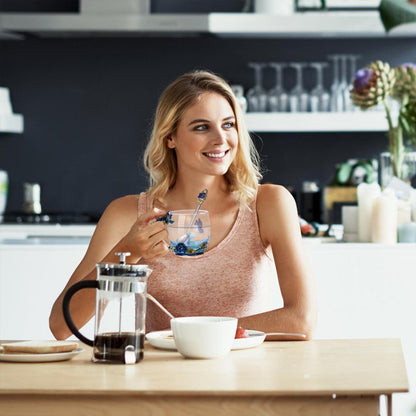 Beautiful Floral Tea Cup Set With Spoon