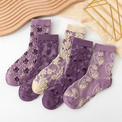 Colorful Womens Flower Patterned Socks (10 Pack)