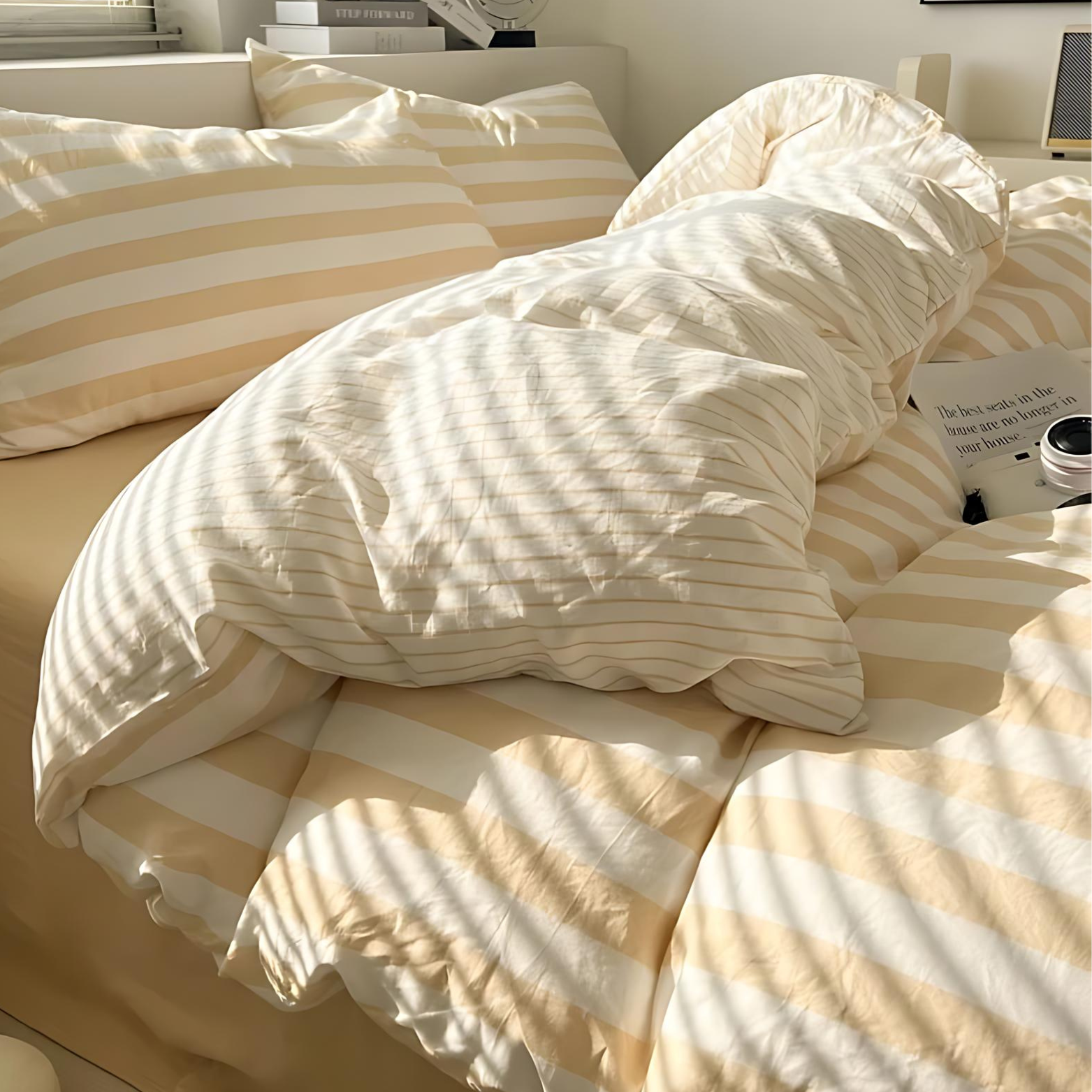 Timeless Stripe 4 Piece Bed Sheet Set Duvet Cover - Cofik