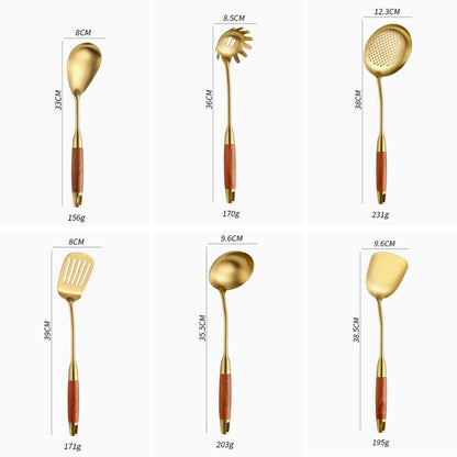 Premium Golden Cooking Utensil 6 Piece Set