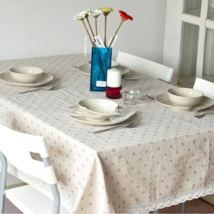 Floral Pattern Cotton Table Cloth