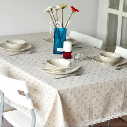 Floral Pattern Cotton Table Cloth