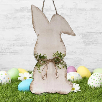 Colorful Wooden Easter Bunny Door Hanger