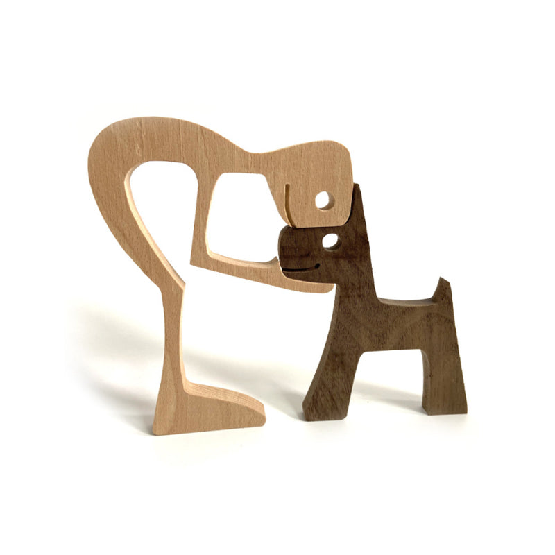 Handcrafted Wooden Pet Figurine Decor