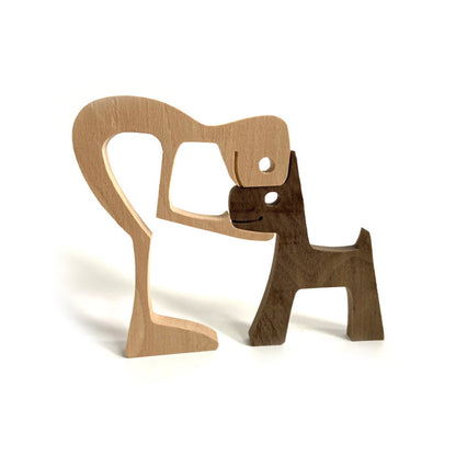 Handcrafted Wooden Pet Figurine Decor