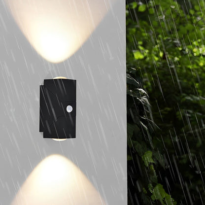 Motion Sensor Outdoor LED Wall Light Black Adjustable