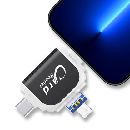 Compact 4-in-1 SD TF Memory Card Adapter